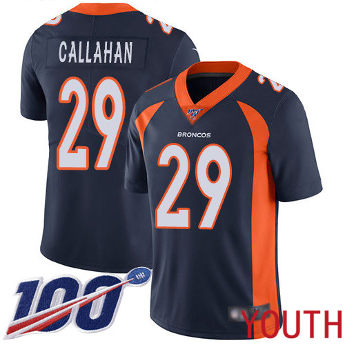 Youth Denver Broncos #29 Bryce Callahan Navy Blue Alternate Vapor Untouchable Limited Player 100th Season Football NFL Jersey->youth nfl jersey->Youth Jersey